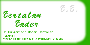 bertalan bader business card